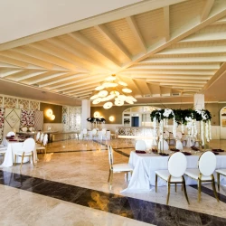 Dinner reception decor in Ballroom at Majestic Elegance Costa Mujeres