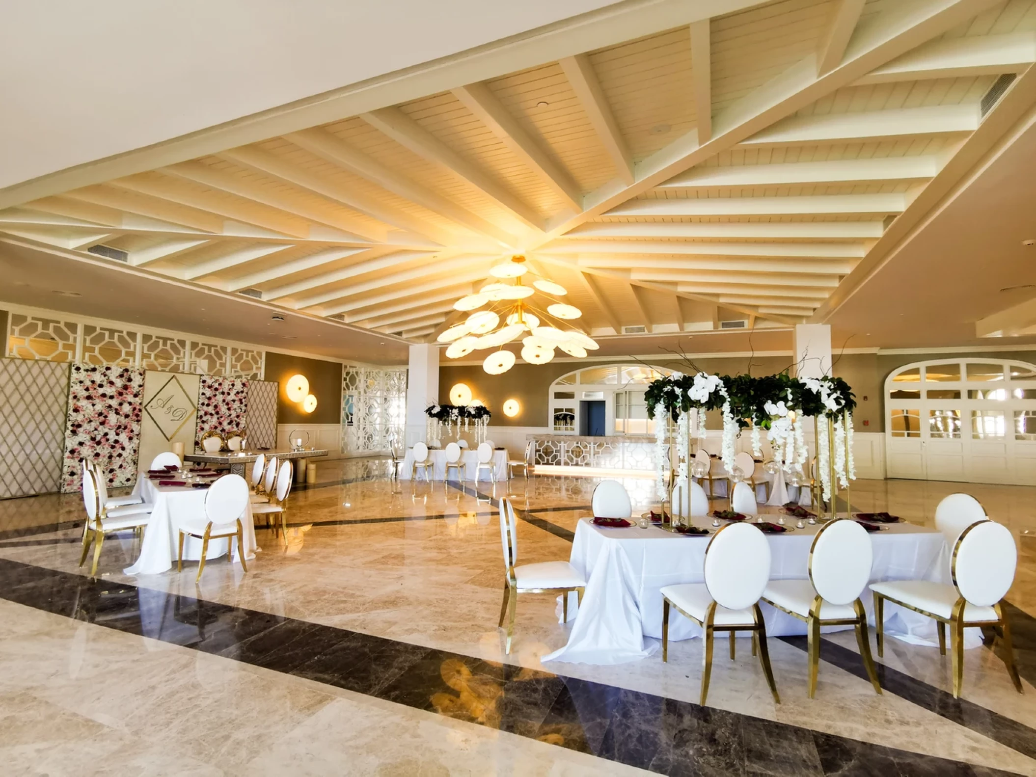 Dinner reception decor in Ballroom at Majestic Elegance Costa Mujeres
