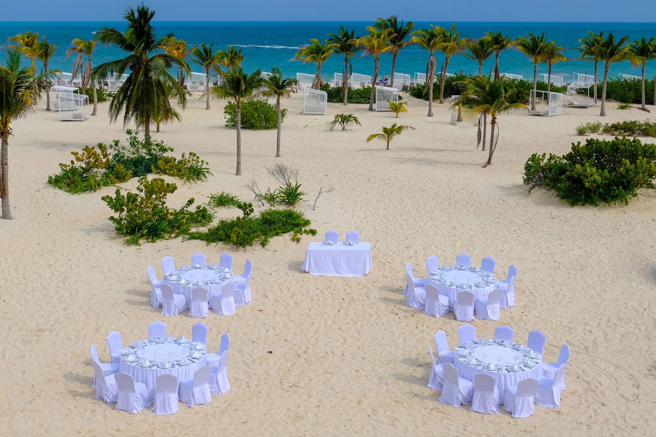 Dinner reception on the beach at Majestic Elegance Costa mujeres