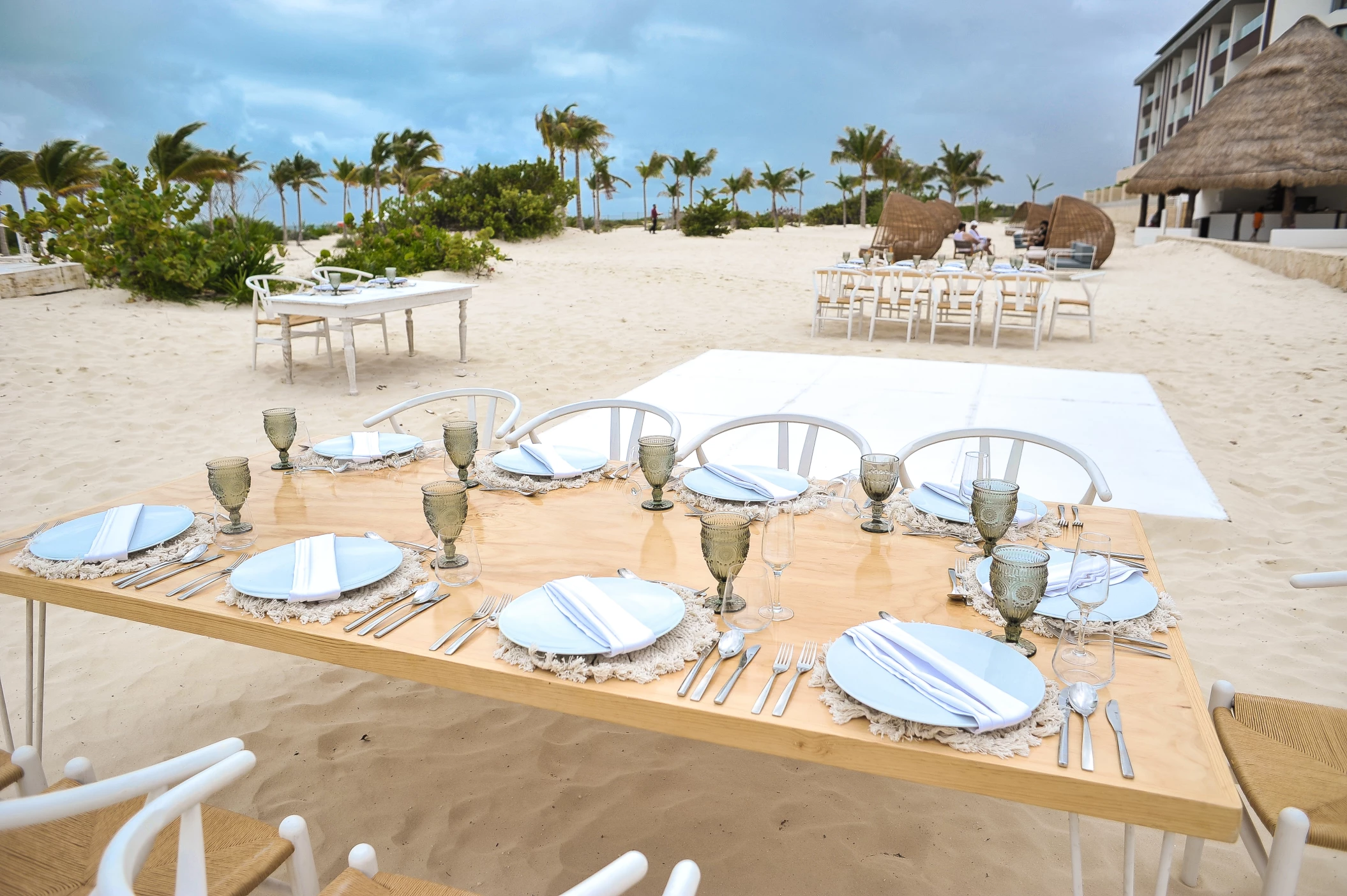 Dinner reception on the beach at Majestic Elegance Costa mujeres
