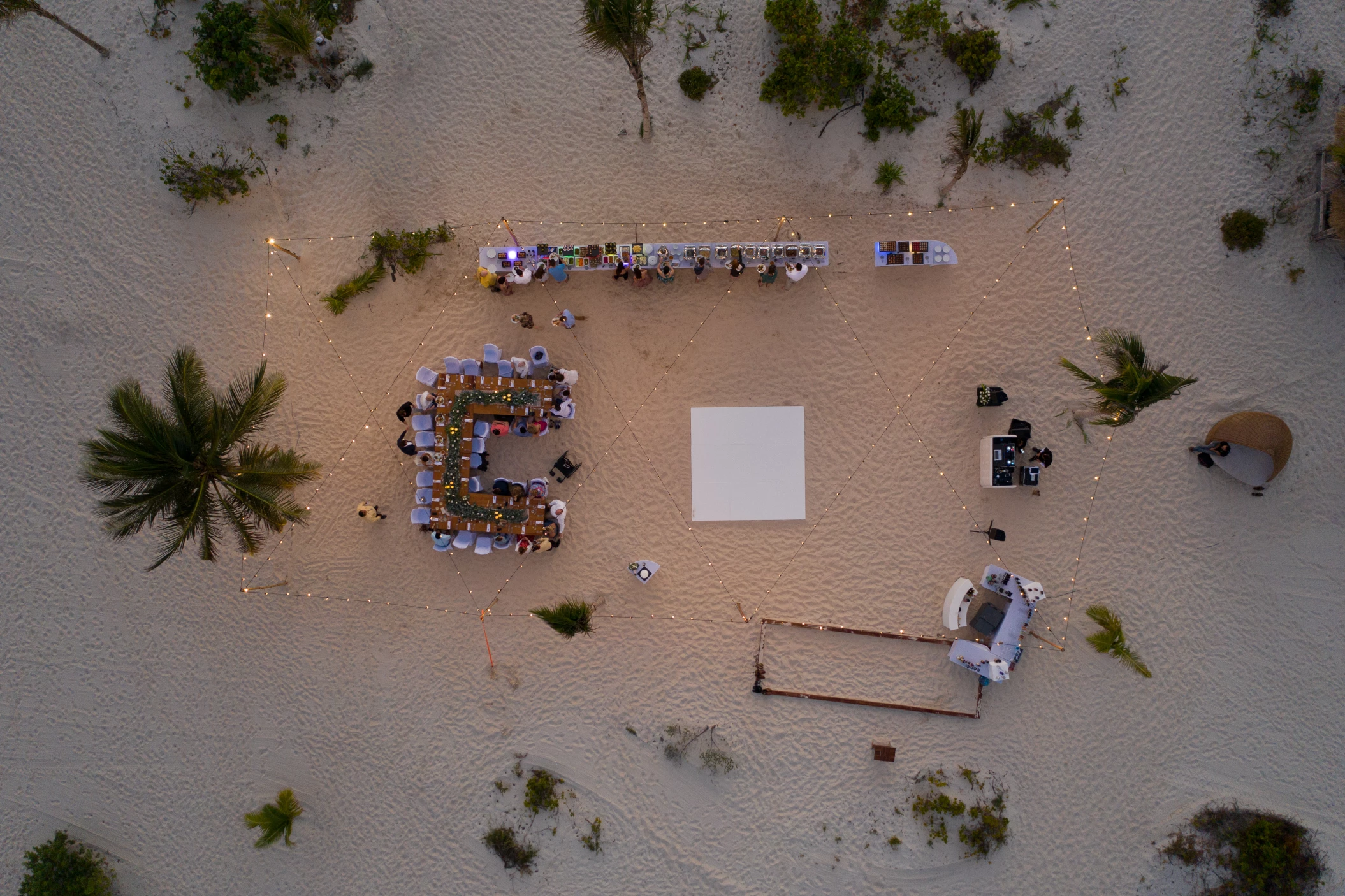 Dinner reception on the beach at Majestic Elegance Costa mujeres