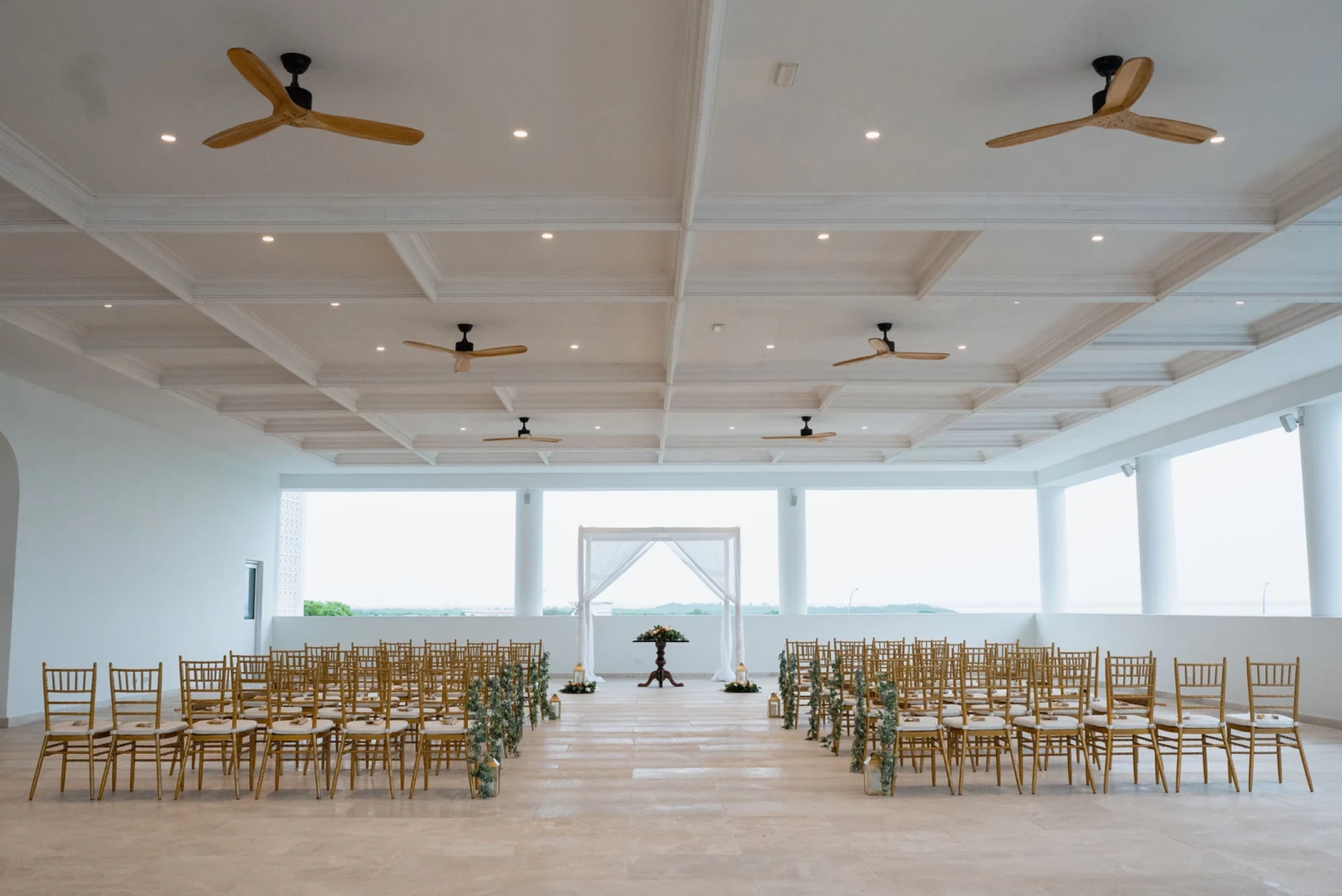 Ceremony decor in Ballroom Terrace at Majestic Elegance Costa Mujeres