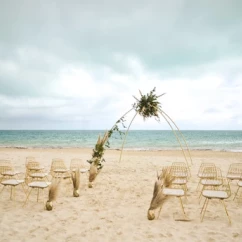 Ceremony decor in Beach venue at Majestic Elegance Costa Mujeres
