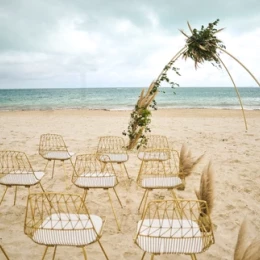 Ceremony decor in Beach venue at Majestic Elegance Costa Mujeres