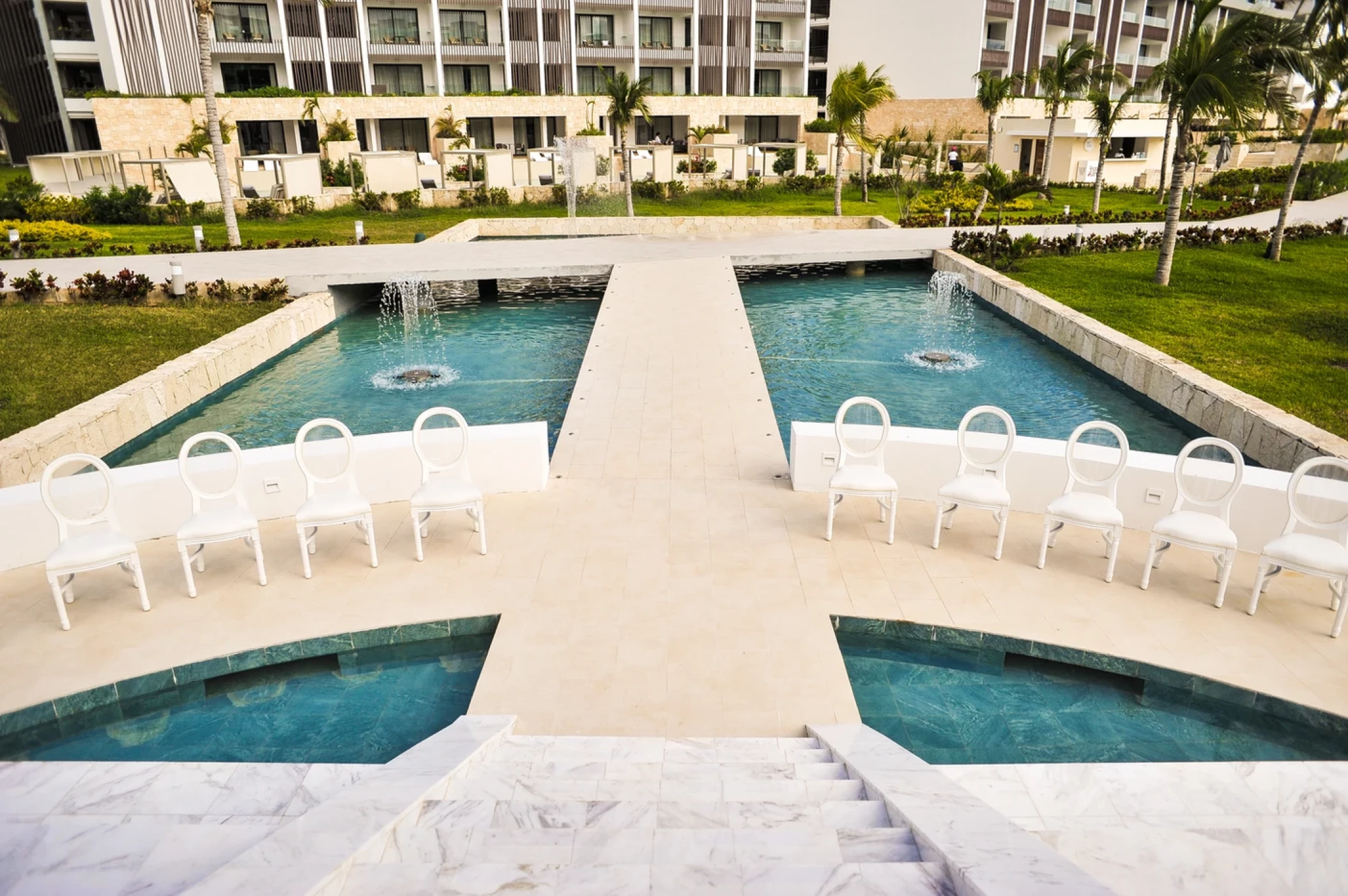 Ceremony decor in the garden gazebo at Majestic Elegance Costa Mujeres