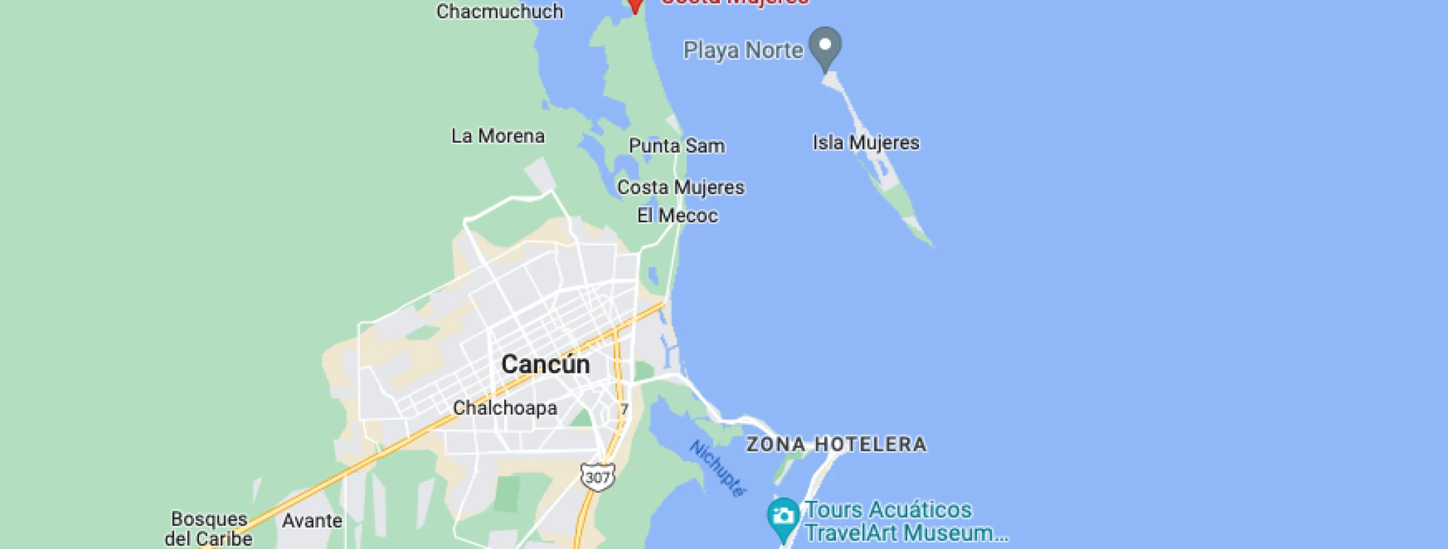 Google maps of Majestic Elegance Costa Mujeres