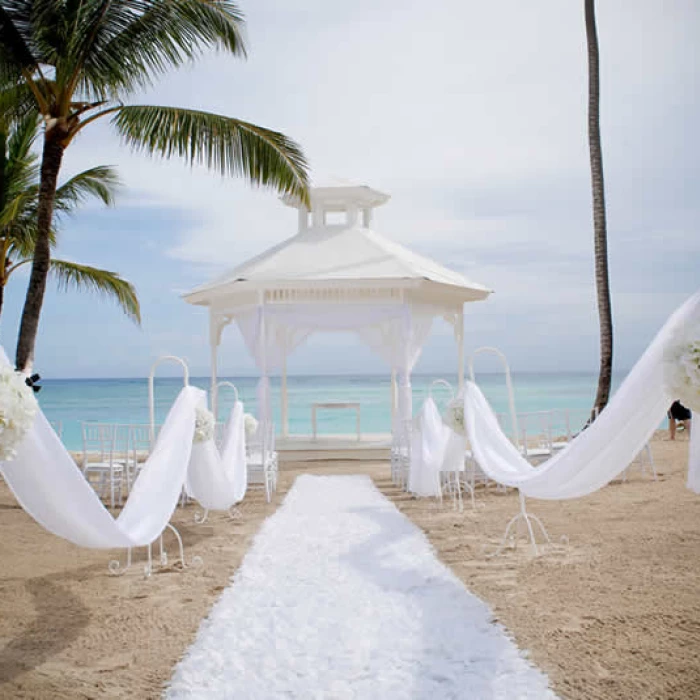 Beach gazebo decor at Majestic Elegance Punta Cana