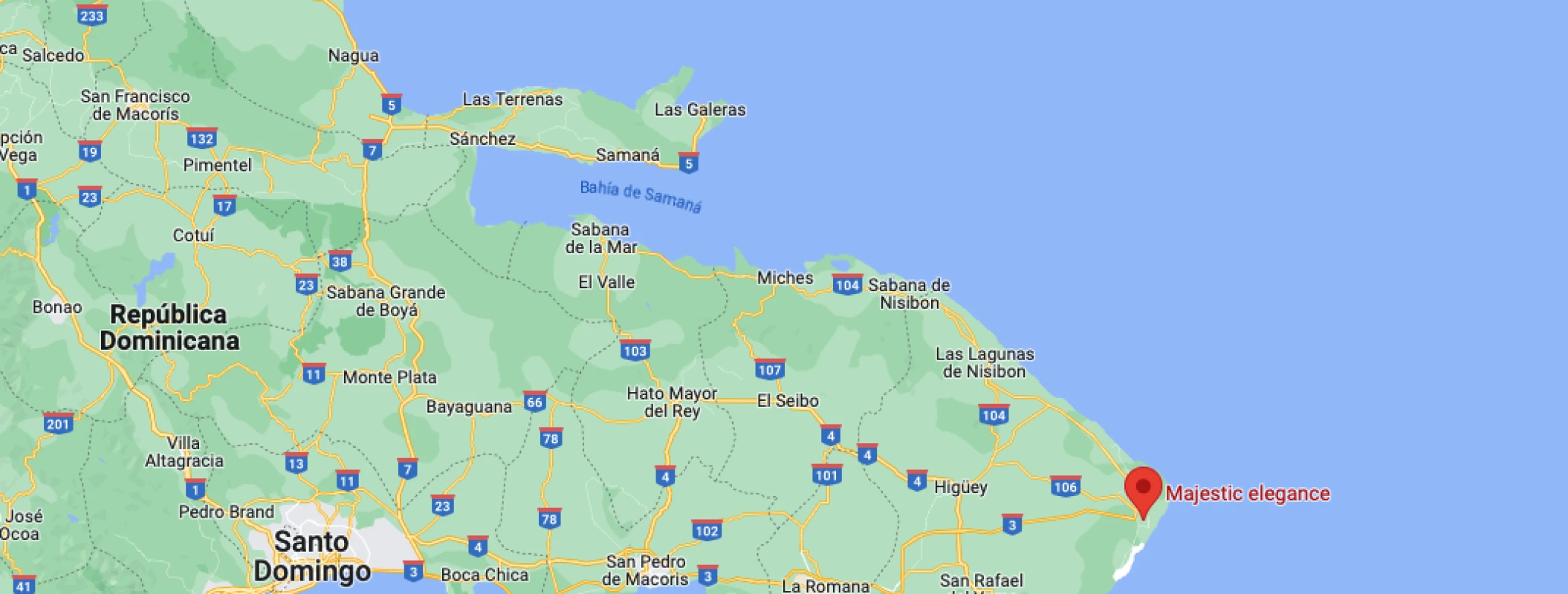 Google maps of Majestic Elegance Punta Cana