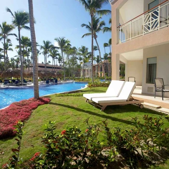 Junior suite terrace at Majestic Elegance Punta Cana