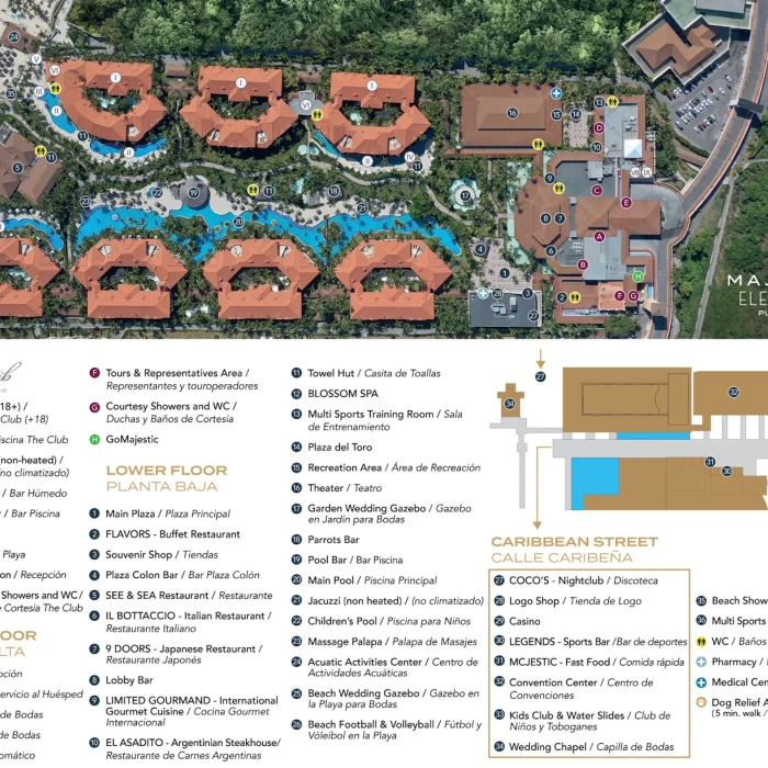 Resort map of Majestic Elegance Punta Cana