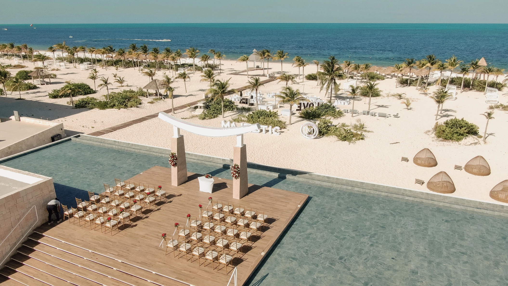 Ceremony on Sky gazebo at Majestic Costa Mujeres