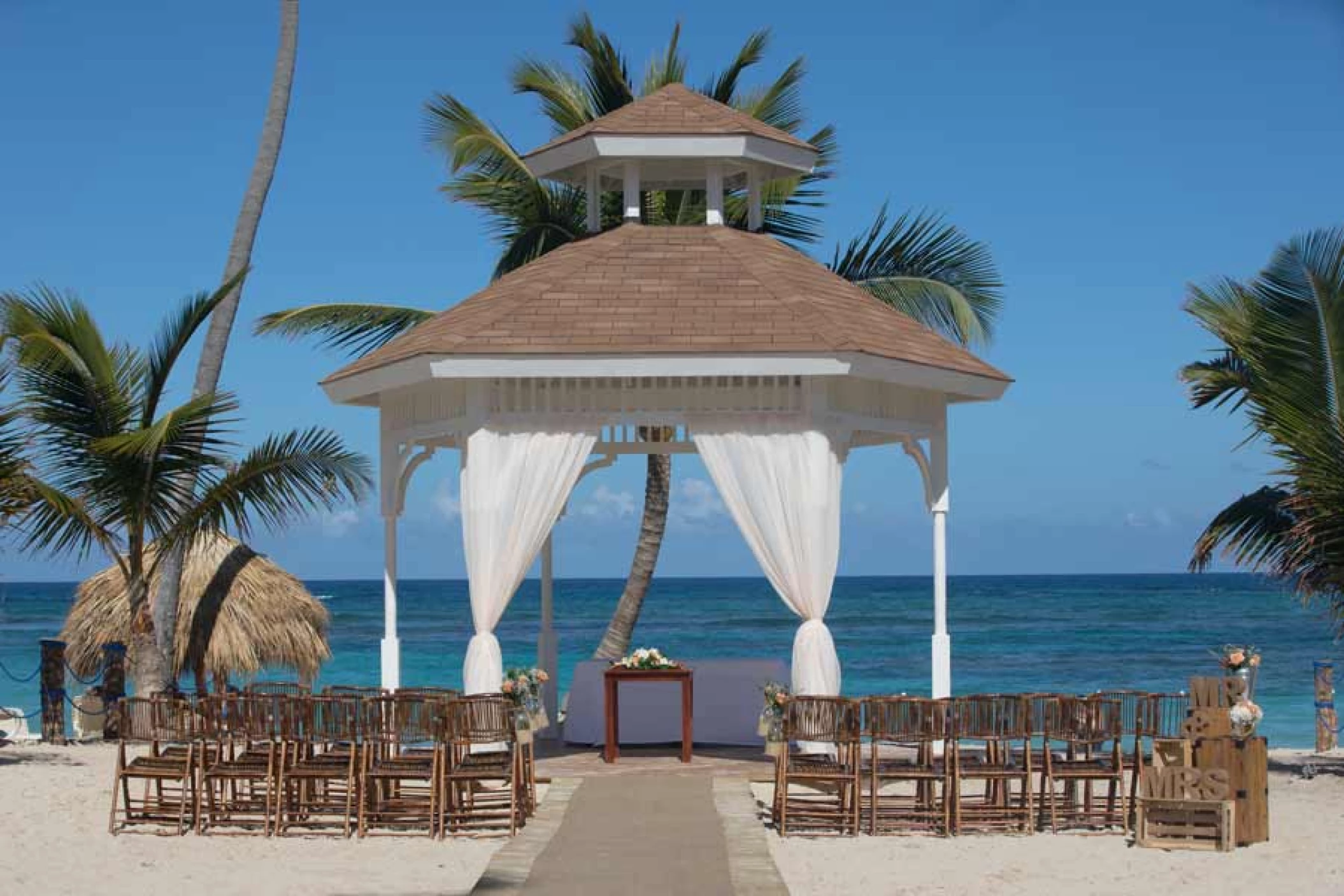 Ceremony on the Beach gazebo at Majestic Mirage Punta Cana