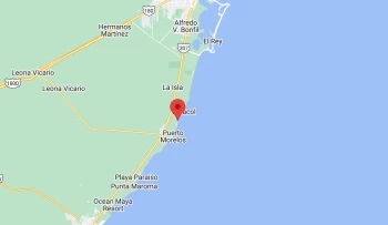 Ocean Coral & Turquesa map location Between Cancun and Playa del Carmen