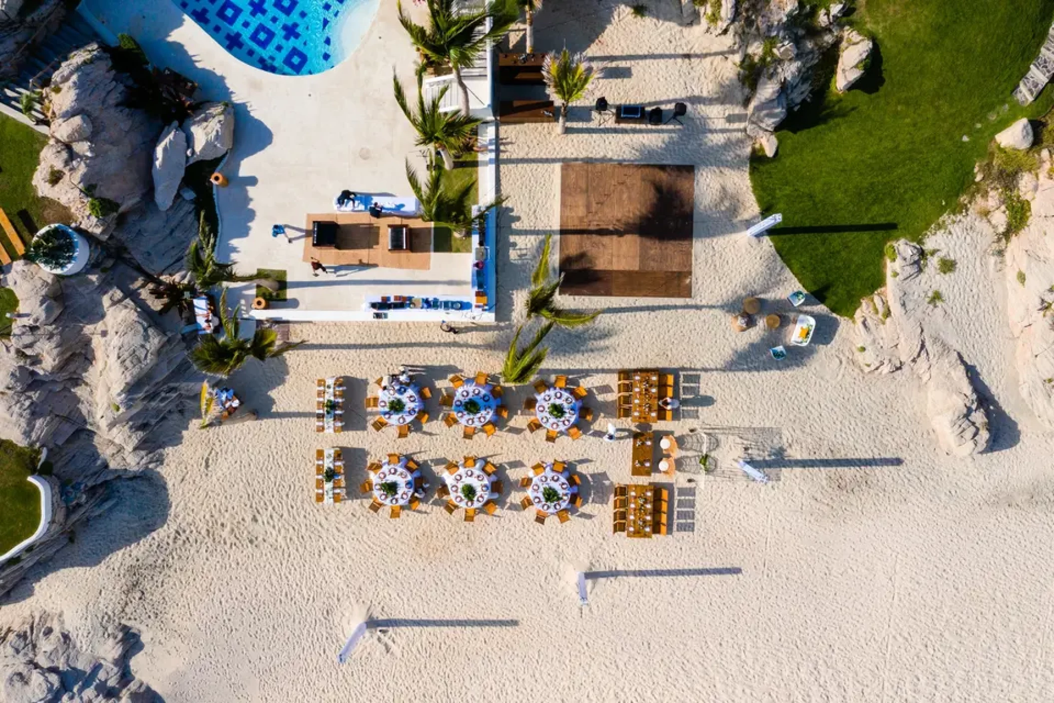 Aerial view of the beach at Mar del Cabo