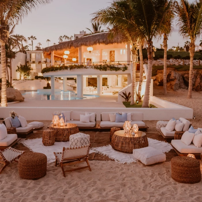 Cocktail party on the beach at Mar del Cabo by Velas Resort