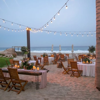 Dinner reception on the beach at Mar del Cabo Resort