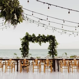 Dinner reception on patio del mar at Mar del Cabo by Velas resort