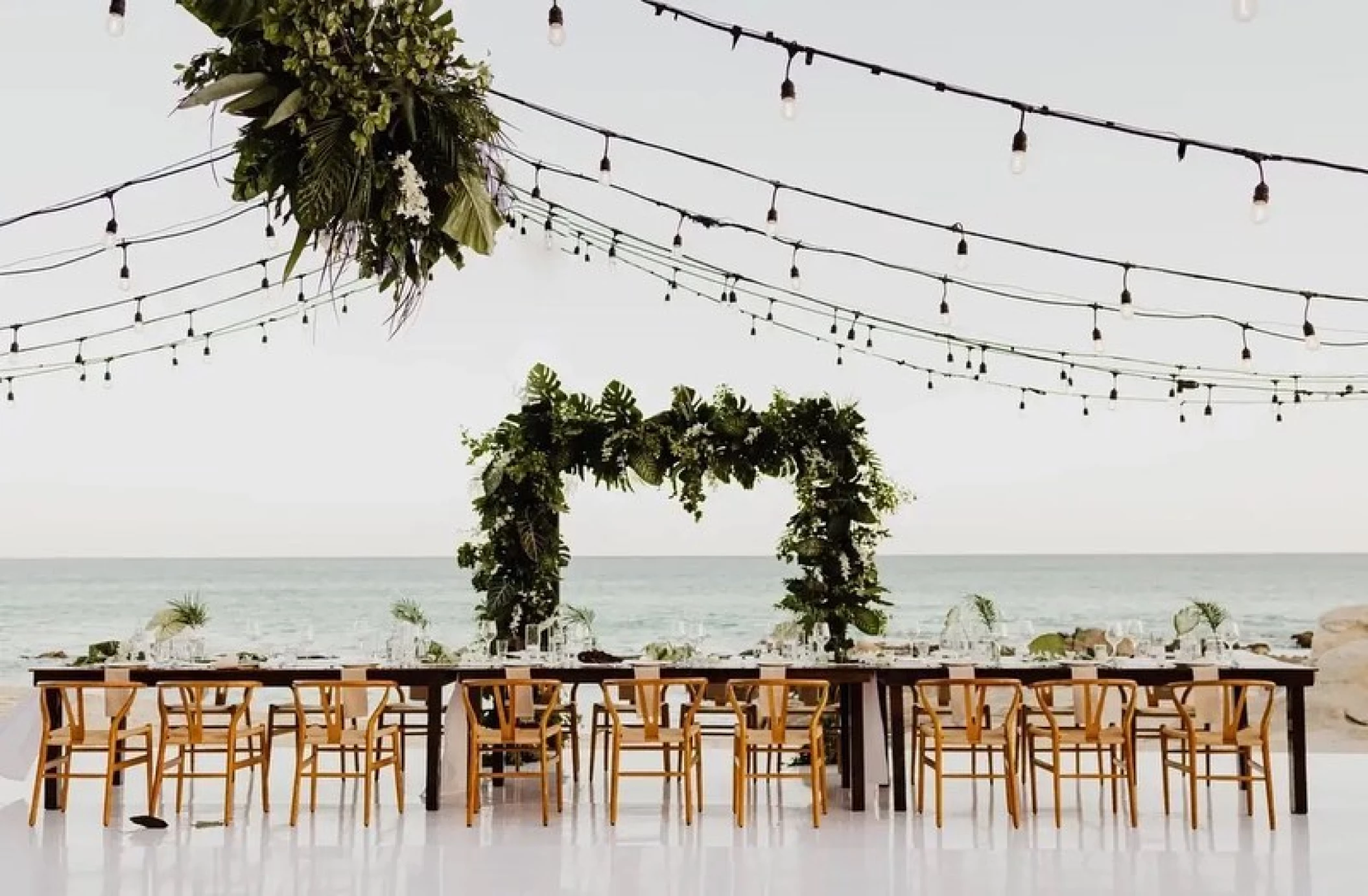 Dinner reception on patio del mar at Mar del Cabo by Velas resort