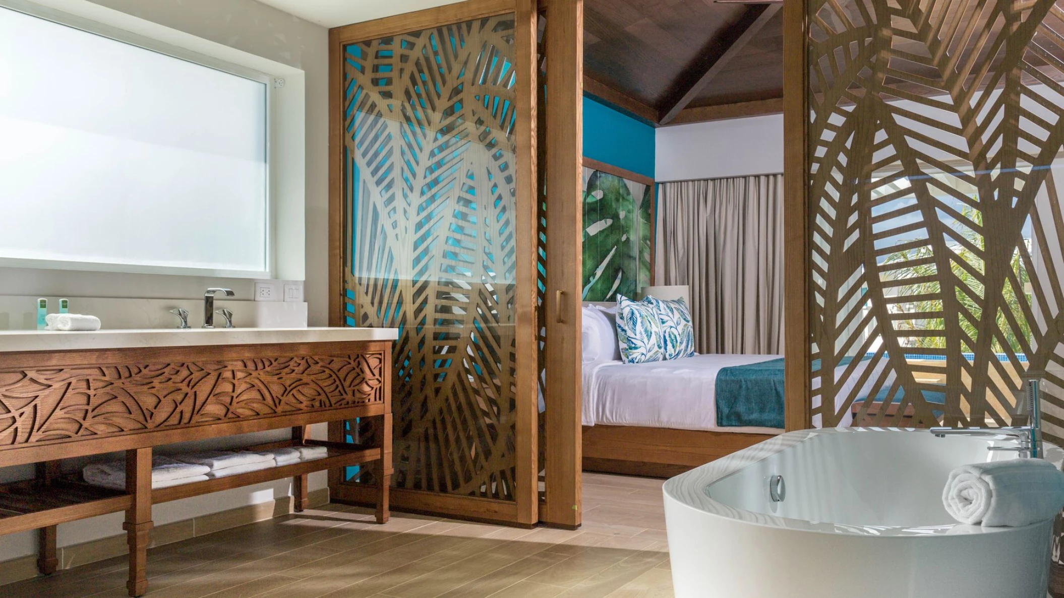 Suite bathroom at Margaritaville Island Reserve Cap Cana