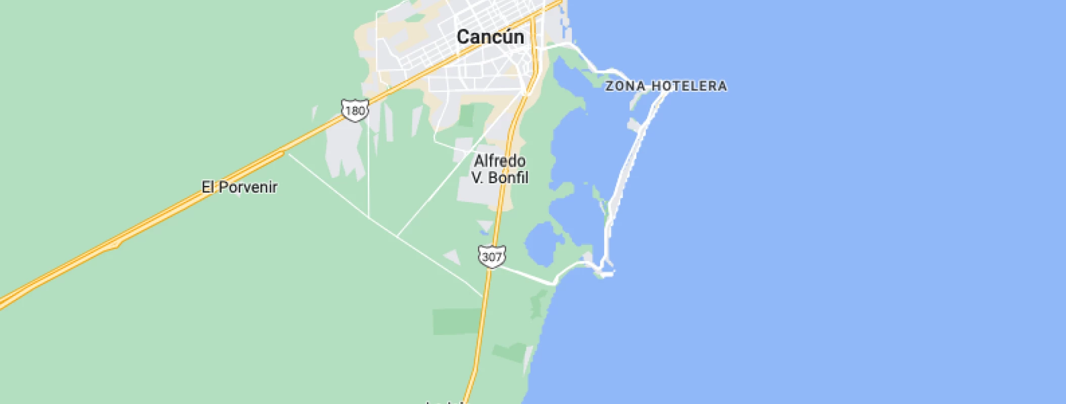 Google maps of Margaritaville Island Reserve Riviera Cancun