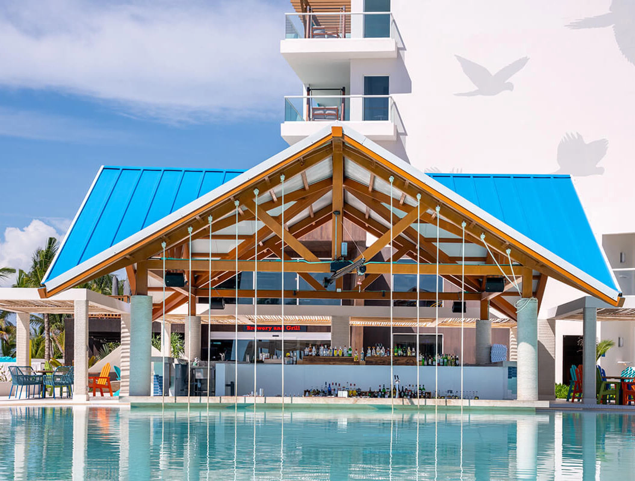 Pool bar at Margaritaville Island Reserve Riviera Maya.