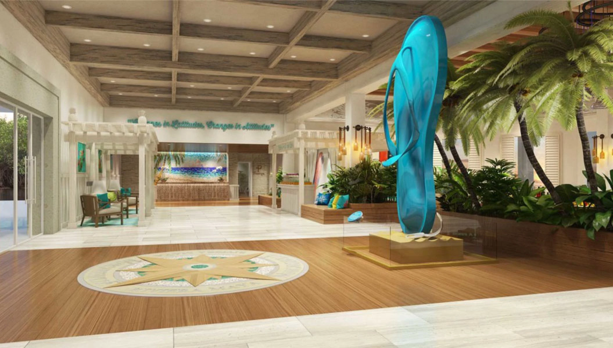 Lobby at Margaritaville Island Reserve Riviera Maya.