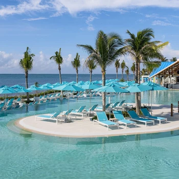 Pool overview at Margaritaville Island Reserve Riviera Maya.