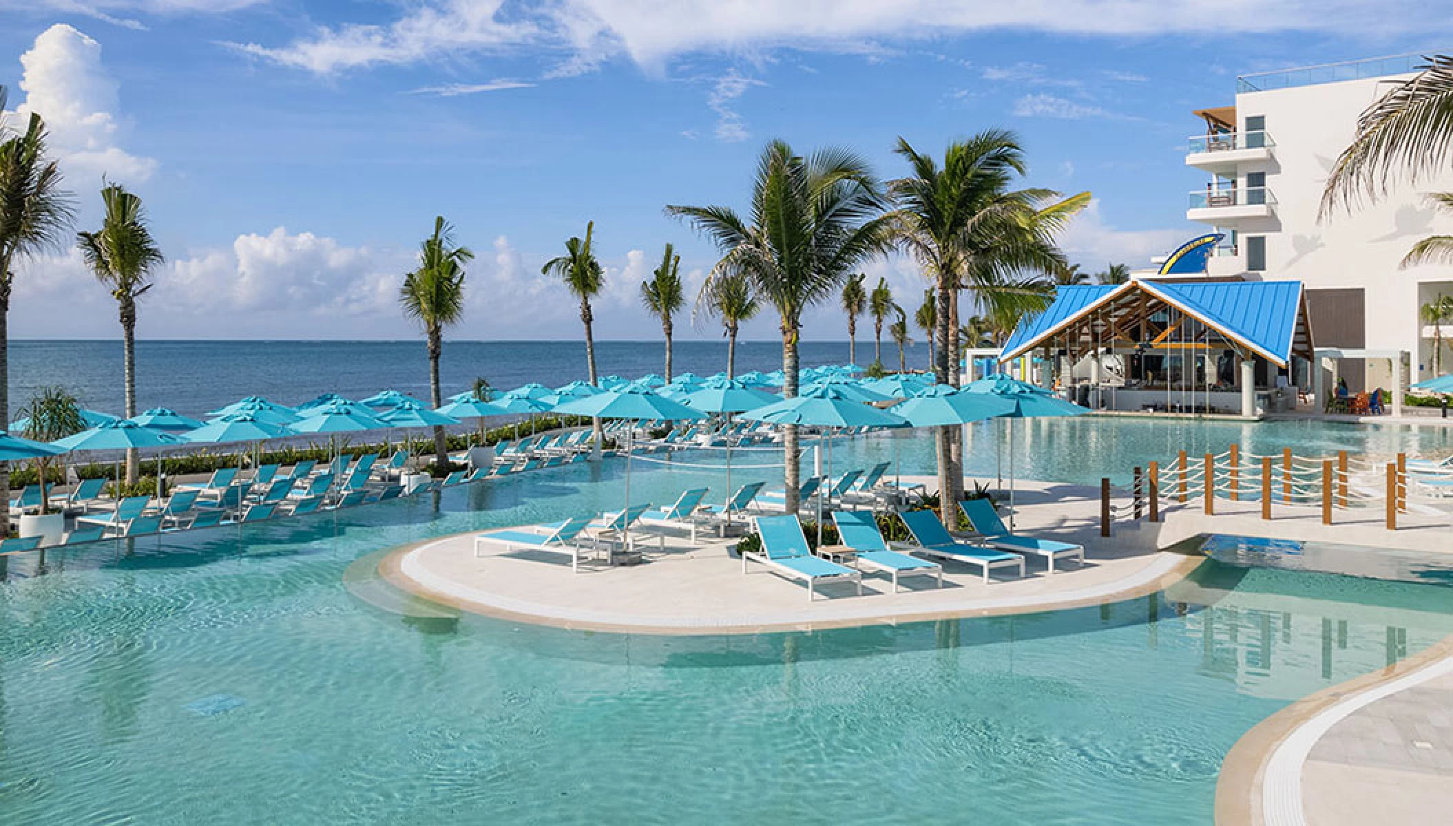 Pool overview at Margaritaville Island Reserve Riviera Maya.