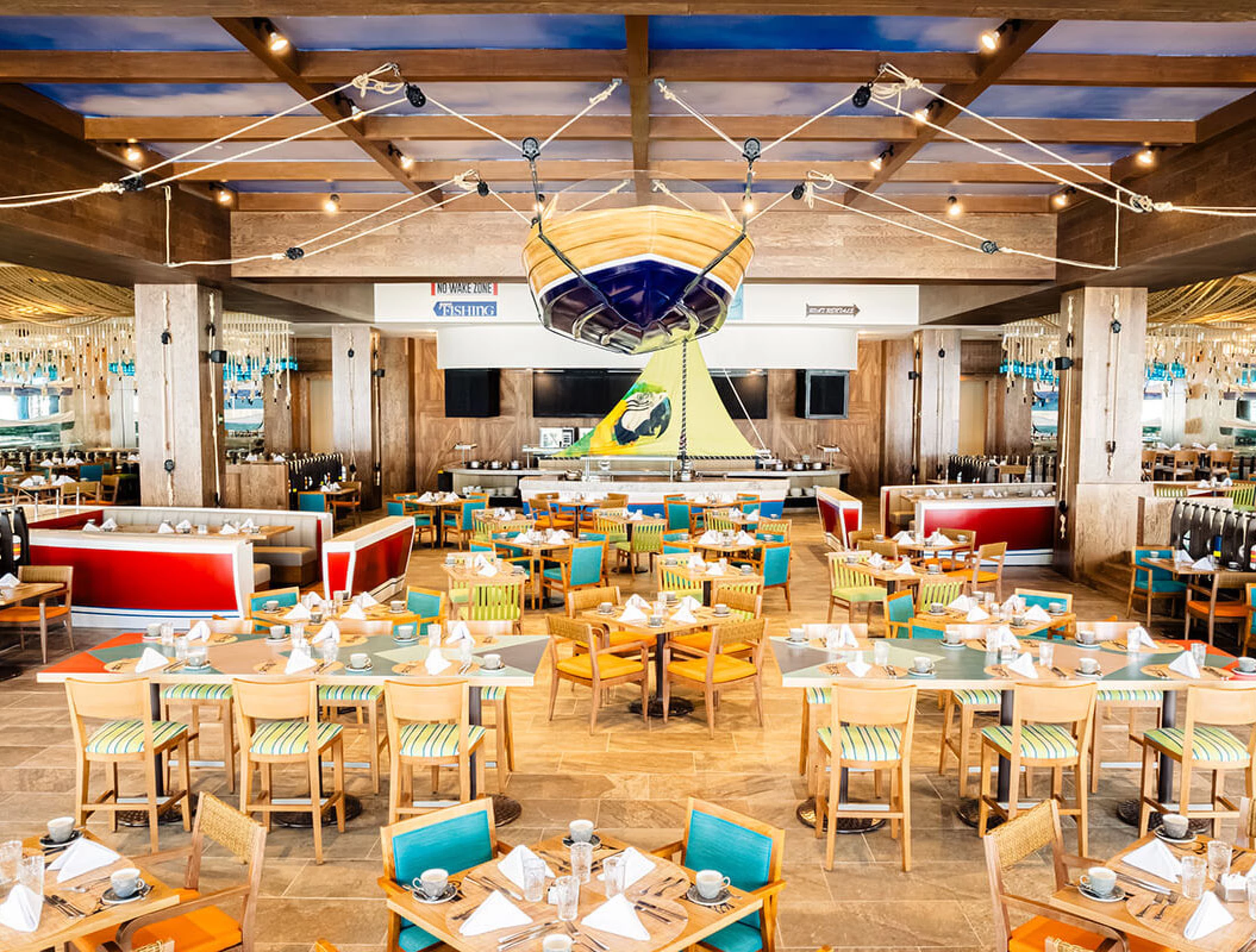 The Boat House restaurant at Margaritaville Island Reserve Riviera Maya.