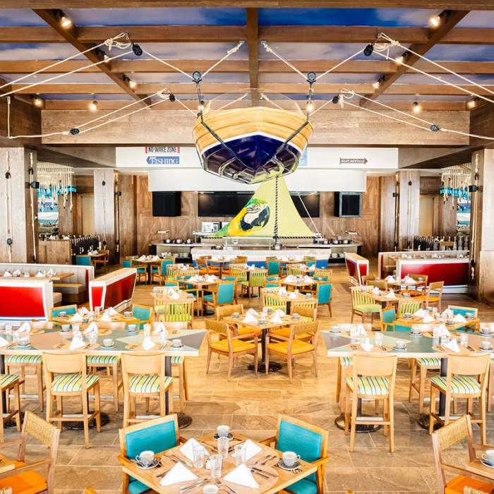 The Boat House restaurant at Margaritaville Island Reserve Riviera Maya.