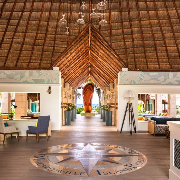 The lobby at Margaritaville Island Reserve Riviera Cancun.