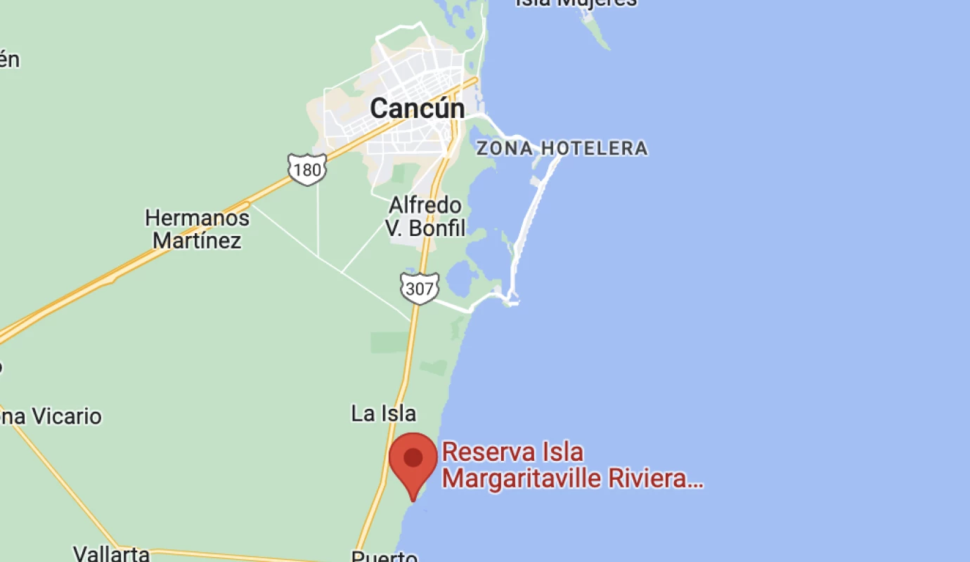 Google maps at Margaritaville Island Reserve Riviera Maya