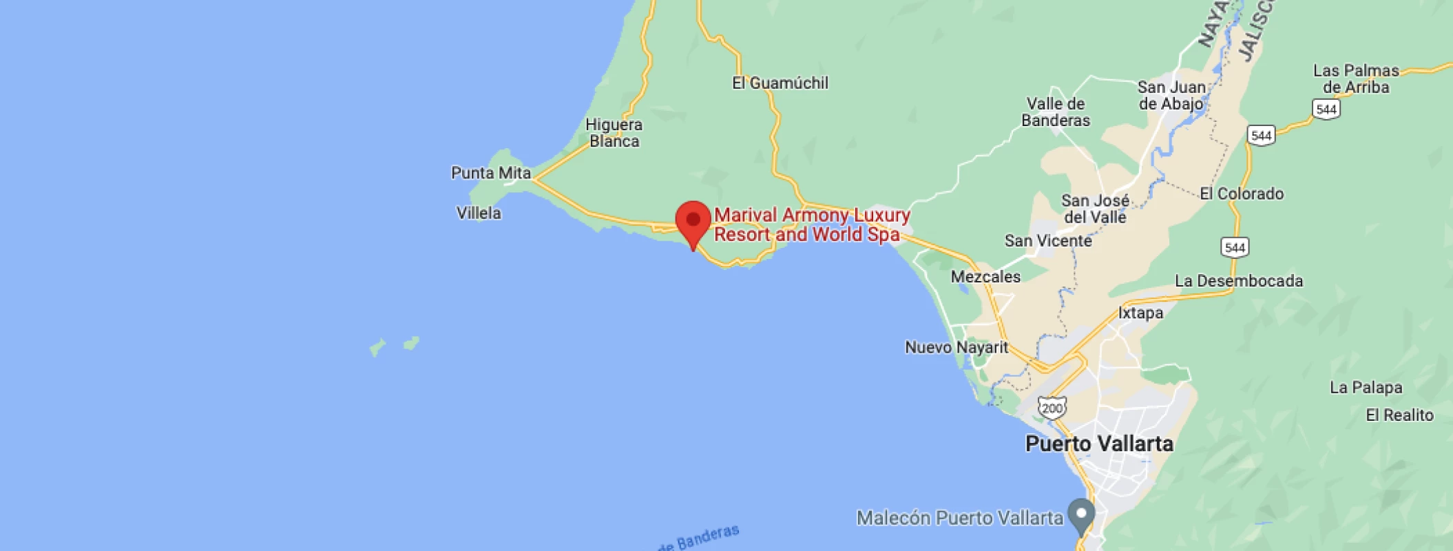 Google maps of Marival Armony Luxury Resort