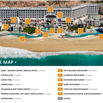 Resort map of Marquis Los Cabos