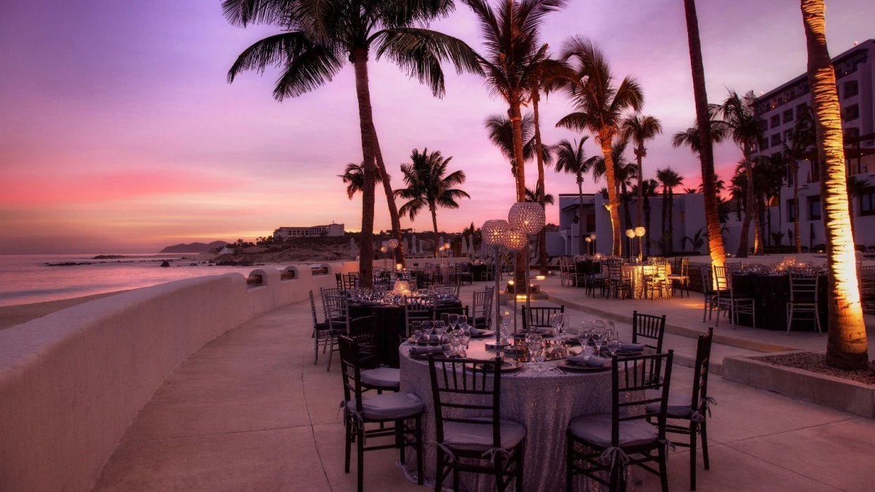 Wedding dinner reception at Marquis los cabos