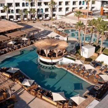 Aerial view pool at ME CABO
