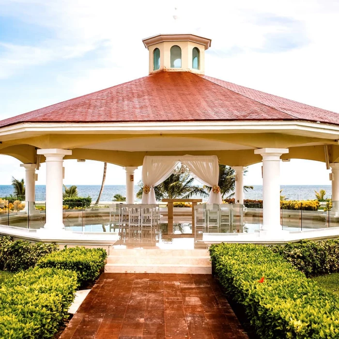 Bugambilias gazebo wedding venue at Moonpalace Cancun resort.