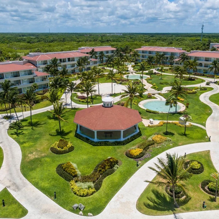 Aerial view of the bugambilias terrace at Moon Palace Resort Cancun