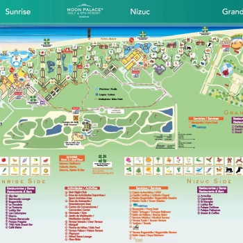 Resort map of Moon Palace Resort Cancun