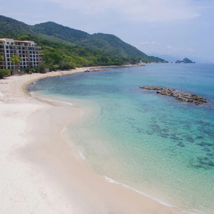 The beach at Hotel Mousai Puerto Vallarta.