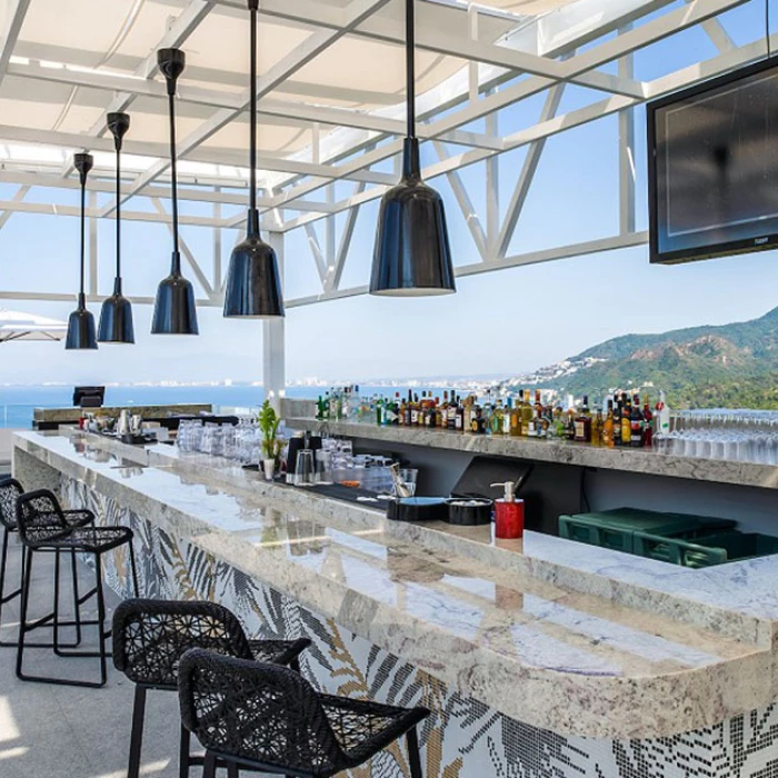 Gastronomy, and culinary at Hotel Mousai Puerto Vallarta. The rooftop South restaurant.