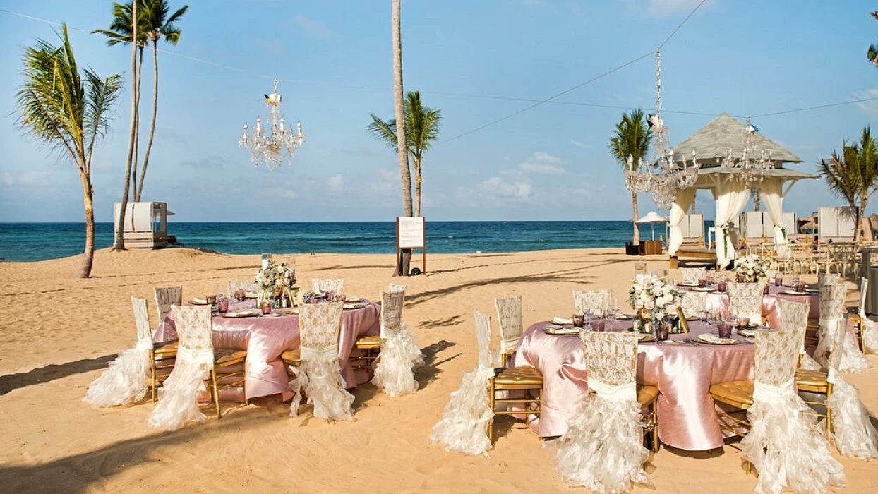 Dinner reception on the beach at Nickelodeon Hotels & Resorts Punta Cana