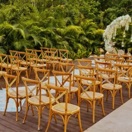 Ceremony on the Le spatule wedding venue at Nickelodeon Riviera Maya