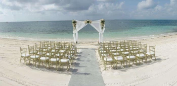 Ceremony decor on Reef beach at Nizuc Resort and Spa