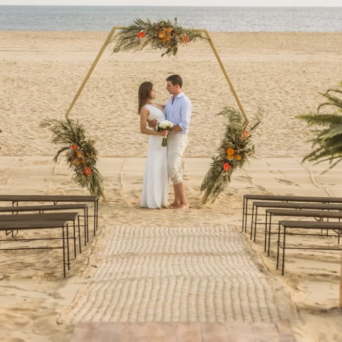 Ceremony on the beach at Nobu Los Cabos