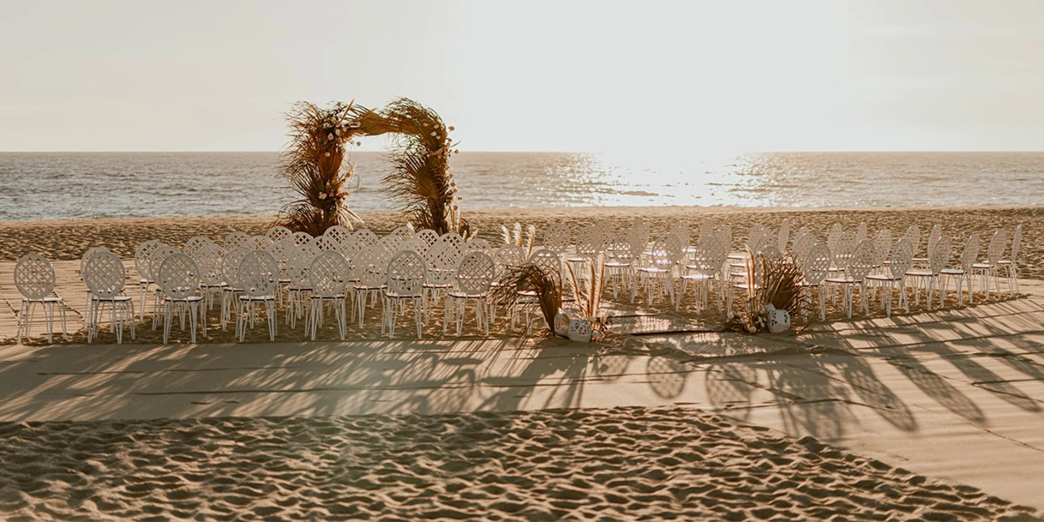 Ceremony decor on the beach at Nobu Hotel Los Cabos