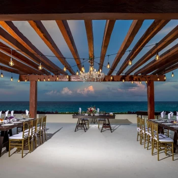 Dinner reception on the Albatros Pergola at Now Emerald Cancun