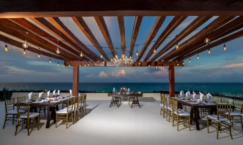 Dinner reception on the Albatros Pergola at Now Emerald Cancun