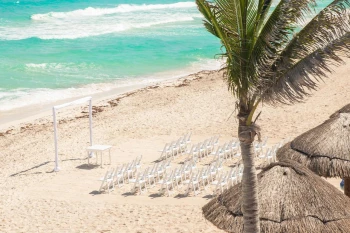 Beach wedding venue at Now Emerald cancun