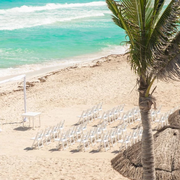 Beach wedding venue at Now Emerald cancun